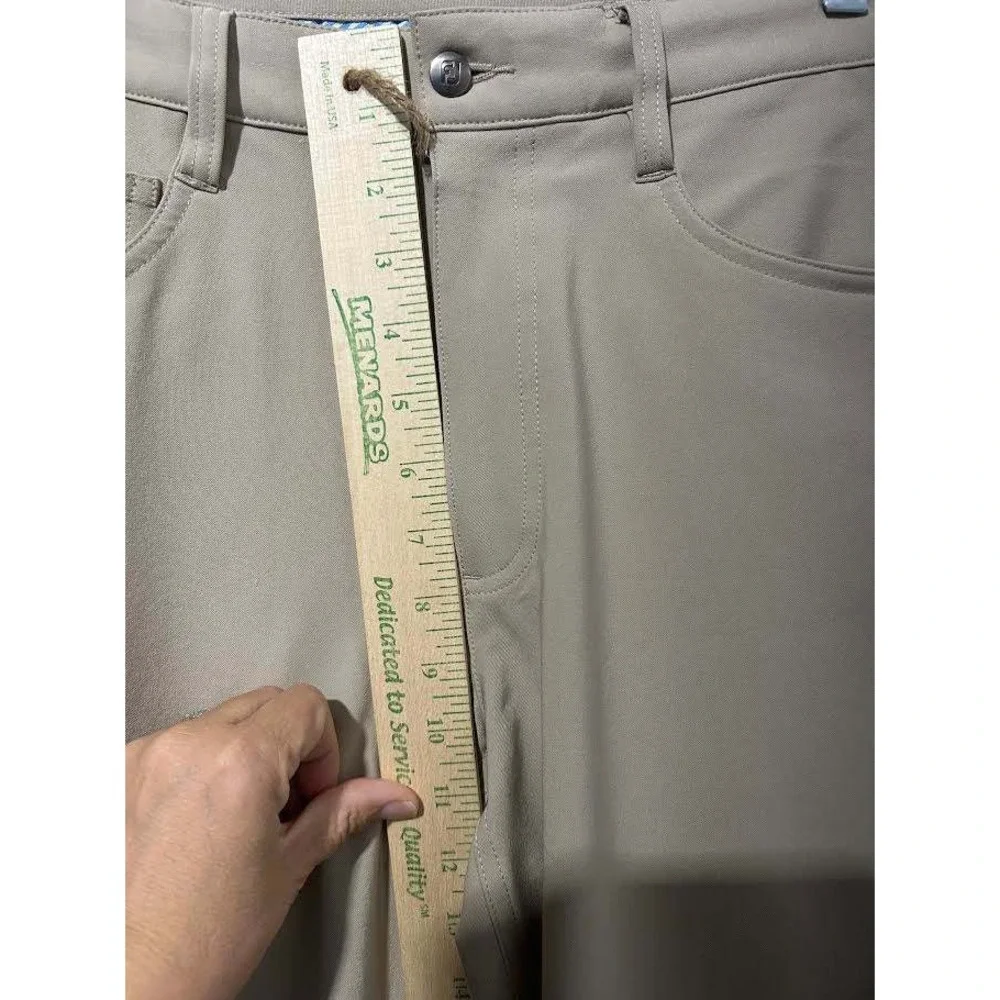 FootJoy Mens Athletic Fit Golf Pants Khaki Tan 33x30 Stretch FJ Performance